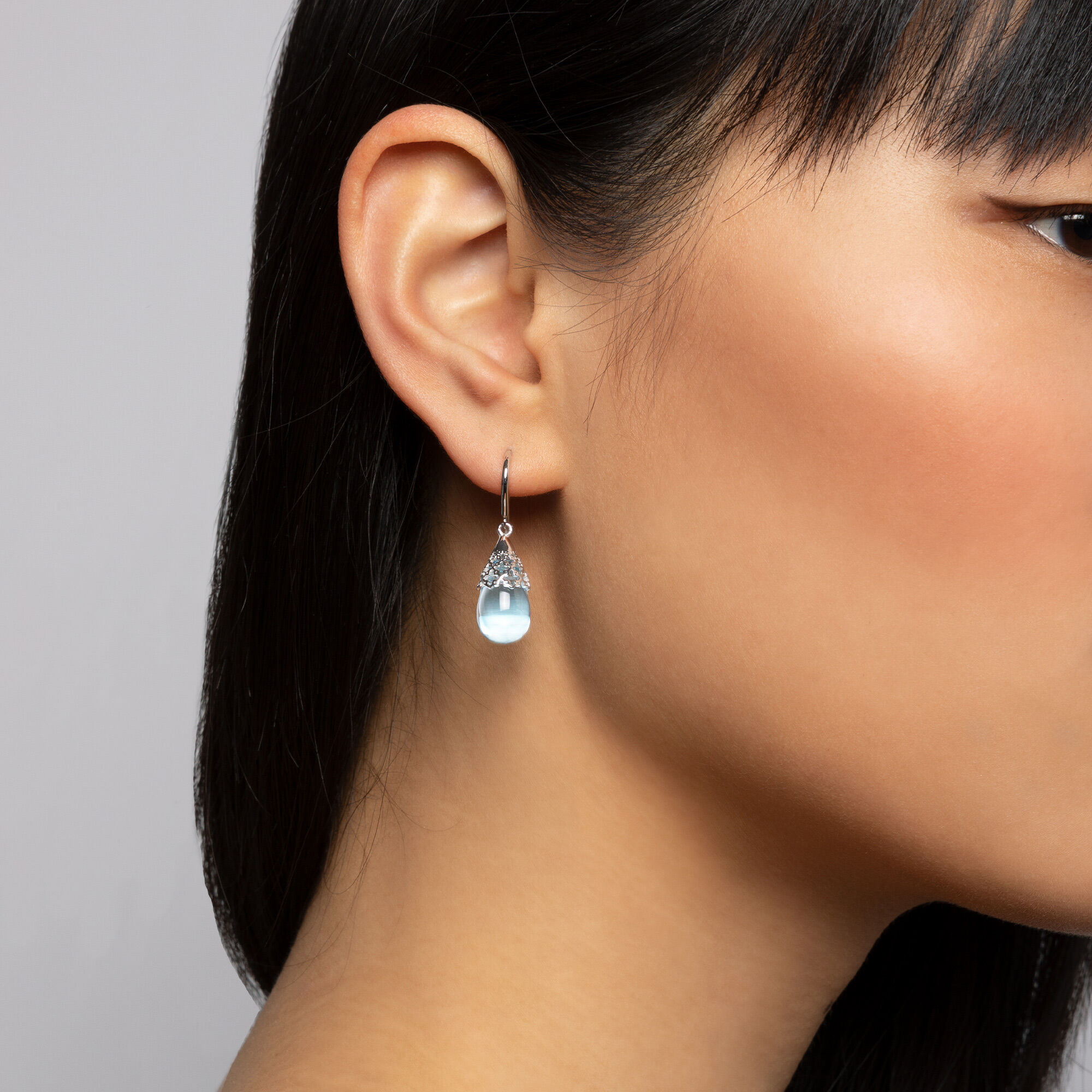 Blue topaz teardrop earrings deals